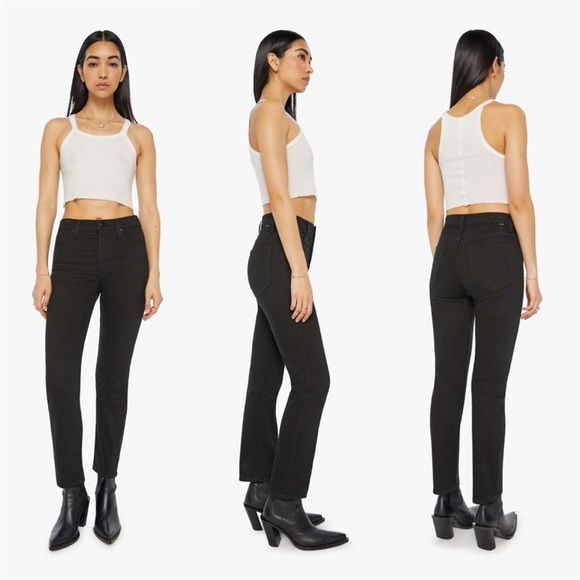 Mother The Tomcat Ankle Lasting Impression Black High Rise Jeans Size 26 - Picture 2 of 15